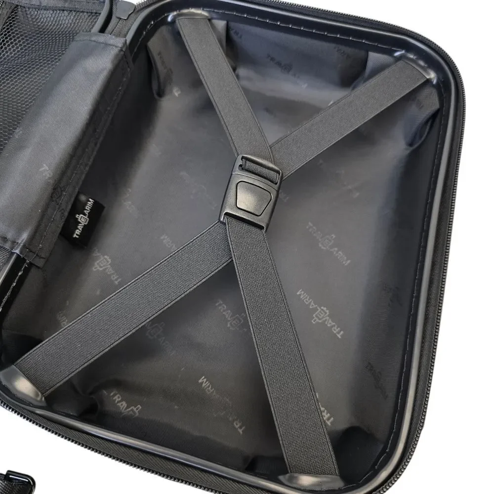 Travelarim Travel Heavy Duty Cosmetic Black Carry Case Zip Shoulder Strap
